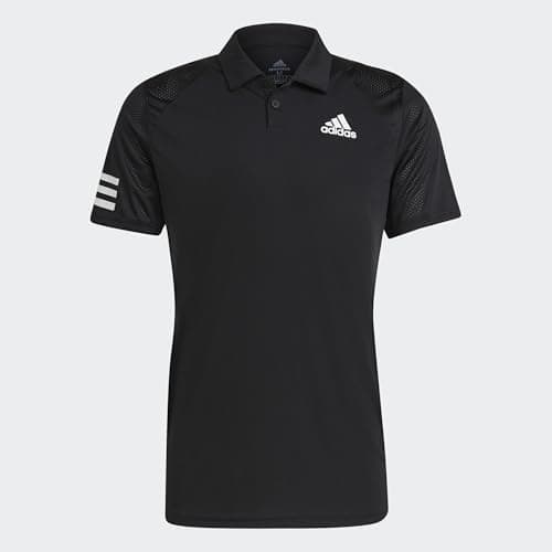 Image of adidas Mens Club 3 Stripe Polo Shirt Black/White M