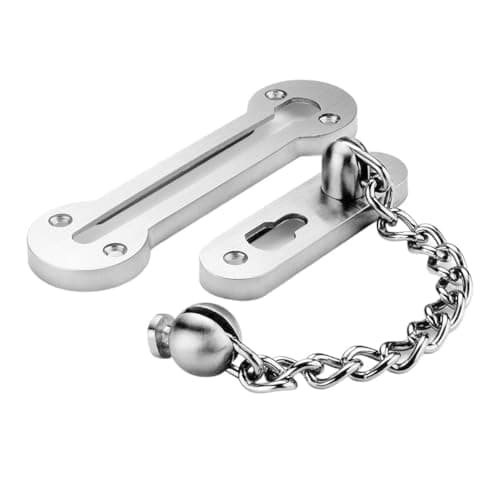 Image of zalati Solid 304 Stainless Steel 3MM Extra-Thick Casting Heavy Duty Door Chain External Front Door Restrictor Limiter Security Lock Safety Guard Chain