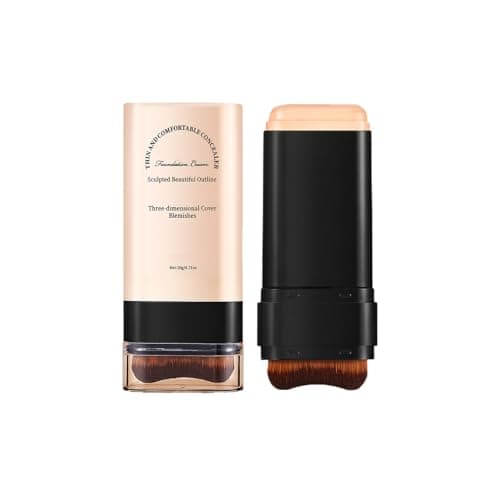 Image of Foundation Stick - 2-in-1 Multi-Function Makeup Stick with Built-In Brush, Full Coverage & Hydrating Formula for All Skin Types, Long-Lasting Natural Finish (#3, 20g)