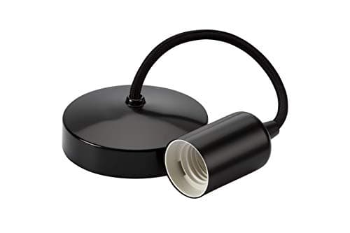 Image of Knightsbridge 6 Inch E27 Contemporary Pendant Set in Matt Black