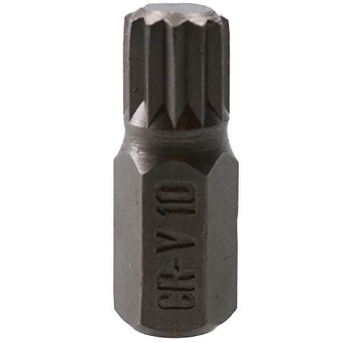 Image of 10mm Spline Bit 30mm Length 10mm Shank Chrome Vanadium Hardened Triple Square