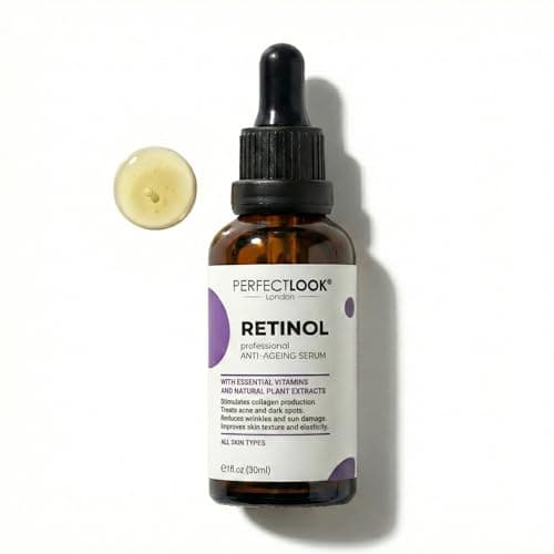 Image of Perfect Look London Advanced Retinol Serum with Hyaluronic Acid – Hydrating Anti-Ageing Formula for Wrinkles, Fine Lines & Dark Spots – Smoothing Vitamin A Night Serum – 30ml