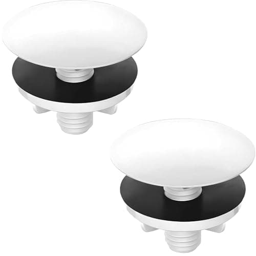 Image of Tarqite 2Pack Sink Blanking Cap, Kitchen Sink Hole Cover, White Ceramic Sink Tap Hole Stopper Blanking Plug Cover,for Kitchen Bathroom Basin Countertop Decoration 50mm