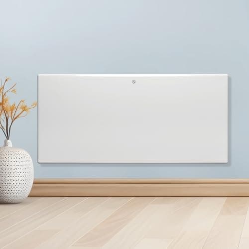 Image of Purus 1800W White Electric Radiator Heaters for Home, Bathroom Safe Electric Heater Setback Timer Lot 20 & Advanced Thermostat Control Wall Mounted or Floor Standing Low Energy Panel Heater