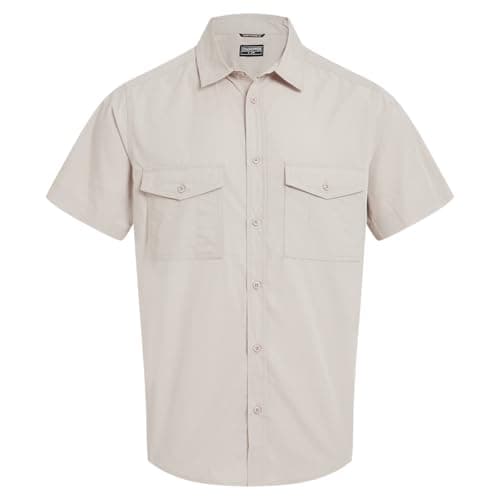 Image of Craghoppers Mens Kiwi II Short Sleeve Hiking Shirt, Oatmeal, L EU