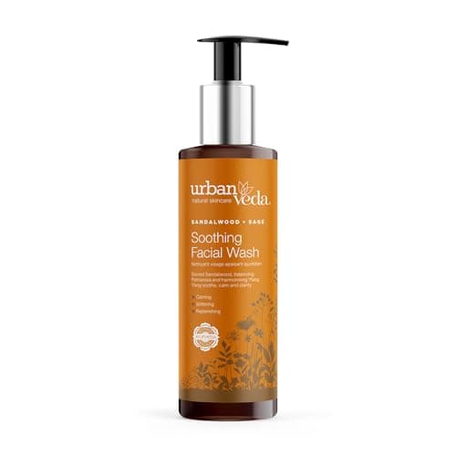 Image of Urban Veda Soothing Facial Wash |Daily Simple Face Wash |For Dry, Mature, Sensitive & Inflamed skin| Contains Sandalwood & Rose Water| Sensitive Face Wash for Women & Men |Soothing and Calming |150 ML