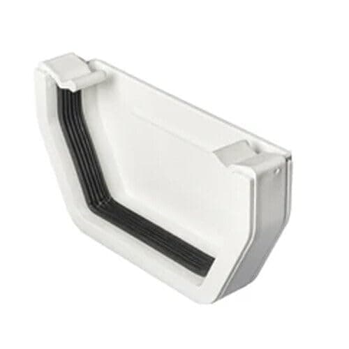Image of Gutter External Stop End Cap Half Round Fits 112mm Round and Square. (Square Stop End External White - EX013, 1)