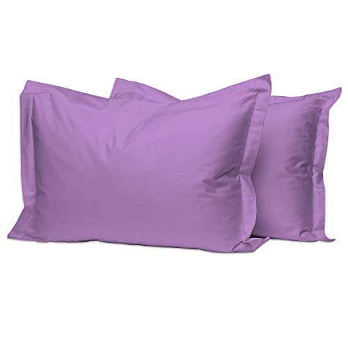 Image of Pizuna 100% Cotton Standard Pillowcases 2 Pack Purple 50x75cm, 400 Thread Count Long Staple Combed Cotton Soft Pillow Cover, Sateen Weave Oxford Pillow Cases (Cooling Pillowcase 2PC)