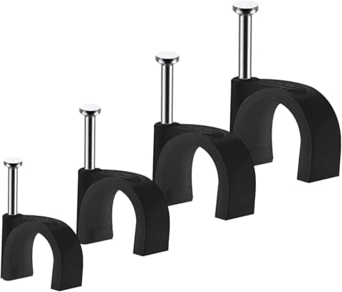 Image of Nail in Pipe Clips Black- 15mm, 22mm - Bags of 50 and 100 (15mm - Bag of 100)