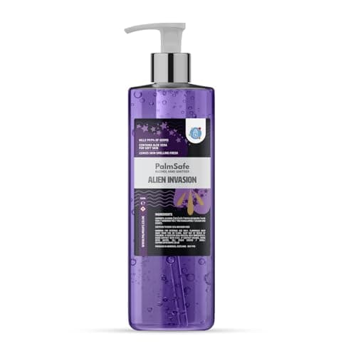 Image of Palm Safe Alien Invasion 500ml Anti Bacterial Premium Hand Sanitiser Pump Bottle Quick Drying Non Sticky Extra Moisturising Kills 99.9% of Viruses and Bacteria