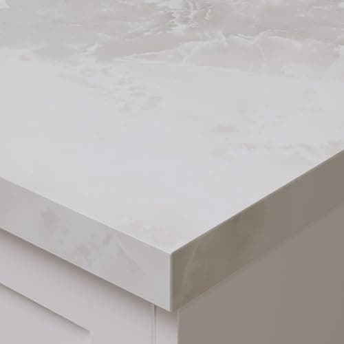 Image of Bushboard Omega Modern Terzo Stone Square Edge Laminate Kitchen Worktop 4100 x 620 x 38mm, Stone Effect Laminate Surface, Extra Length Countertop for Kitchen Projects