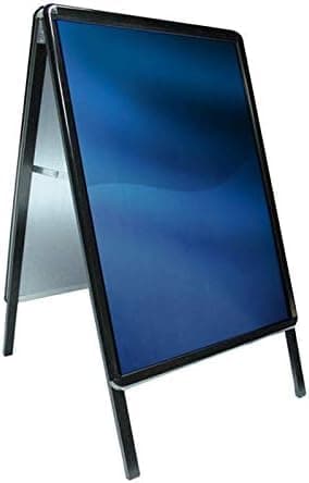 Image of My Shopfittings A1 OR A2 Poster Stand A-Board Display Snap Aluminum Frame Board Outdoor Shop Stands Pavement Sign… (A1 Black)