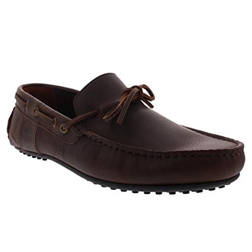 Image of Barbour Mens Eldon Smart Casual Flat Summer Work Moccasin Boat Shoes - Dk Brown - 11