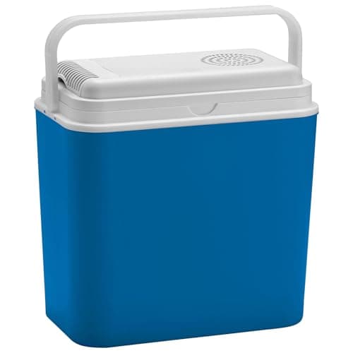 Image of Harbour Housewares 24L 12V Electric Cool Box – Blue Large Portable Car Cooler, Insulated Camping Fridge, Travel Ice Chest with 12V Adaptor for Road Trips, Picnic, Beach & Outdoor Use