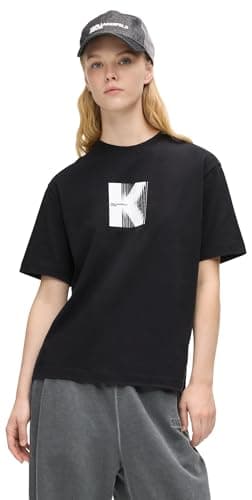Image of Karl Lagerfeld Jeans, Women's Regular Short Sleeve K Logo Tee, Regular Fit, Black, S, Black, S