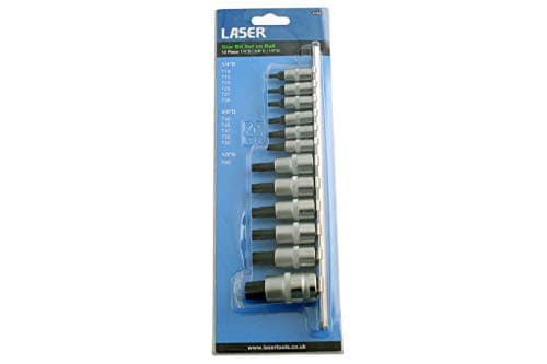 Image of Laser 2196 Short Star Socket Bit Set 1/4"D, 3/8"D, 1/2"D 12pc