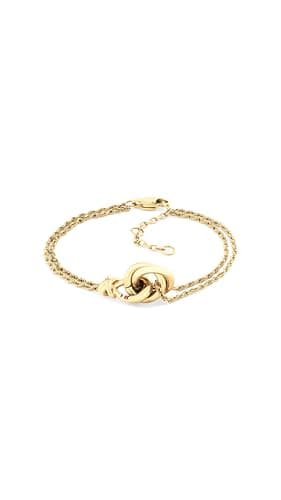 Image of Tommy Hilfiger Jewelry Women's Doble Chain Bracelet in Yellow Gold with a Nautical Knot - 2780991