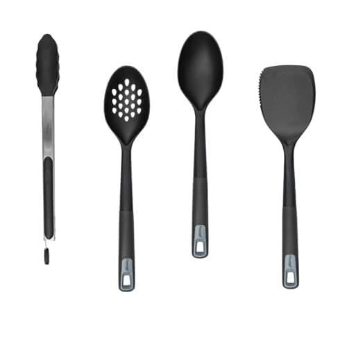 Image of Prestige Utensils Set of 4 – Silicone Kitchen Utensils Set – Turner, Slotted Spoon, Spoon, Tongs