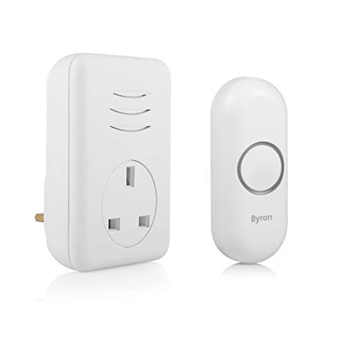 Image of Byron Wireless Doorbell Set, Plug-Through Chime, 150m Range, 16 Melodies, DBY-22313UK