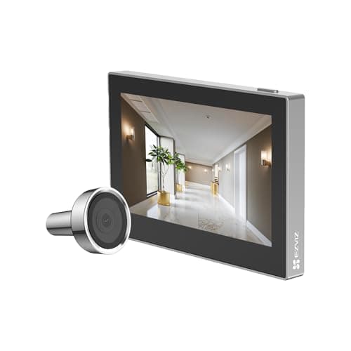Image of EZVIZ Peephole Camera (Door Viewer Cam) Wireless with 4.3" Monitor, 14–26mm Hole, 35–105mm Door Thickness, 2.4GHz Wi-Fi, 1080P HD Video, APP View, Indoor Colour Screen, No Motion Detection(CP2)