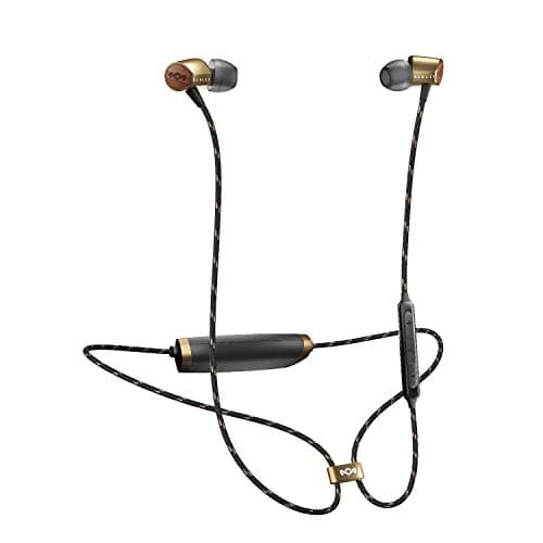Image of House of Marley Uplift 2 Wireless - Bluetooth In-Ear Headphones / Noise Isolating Earphones, Hands-Free Calling In-Line Mic, 3 Button Controls, Ergonomic Design for Perfect Fit – Brass