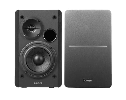 Image of Edifier R1280T Powered Bookshelf Speakers, 2.0 Active Near Field Studio Monitor Speaker, Wooden Enclosure, 42W RMS Power, Black