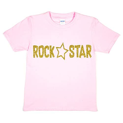 Image of Print4U Girls Kids T-Shirt Rockstar Pop Princess Age 5-6 Pink
