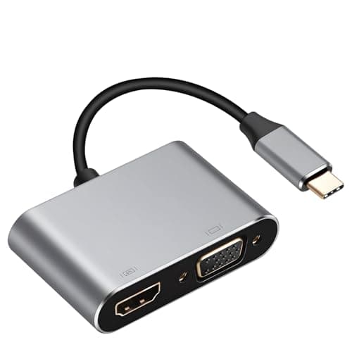 Image of 1 PCS USBC to HDMI Adapter, 4 in 1 USB-C Hub with 1080P VGA 4K HDIM USB 3.0 PD 100W, Compatible with Macbook Pro/Air Dell HP Samsung Galaxy, Chrome, Pixel, etc (Grey)