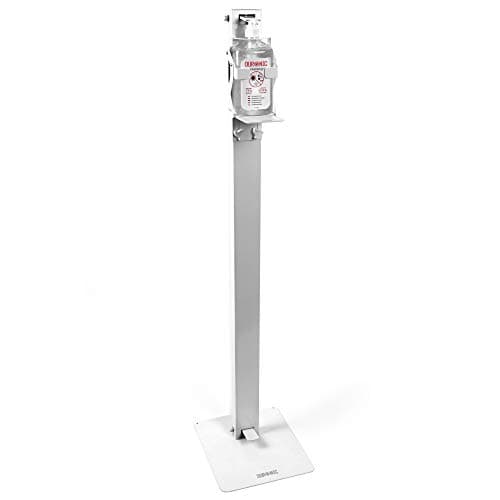 Image of Duronic Hand Gel Floor Standing Dispenser STF-S1L | Freestanding Sanitiser Holder with Drip Tray | Holds Duronic S1000ML 1 Litre Pump Bottle | Stand Has Secure Locking Feature to Prevent Theft