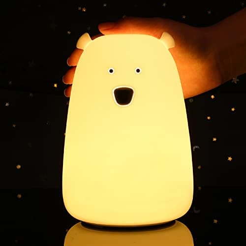 Image of Tremdwoto Kids Night Light, Cute Bear Night Lamp USB Charging Night Light for Kids Room, Cute Children Room Decor Baby Nursery Toddler Squishy Light Birthday Gifts for Girls and Boys