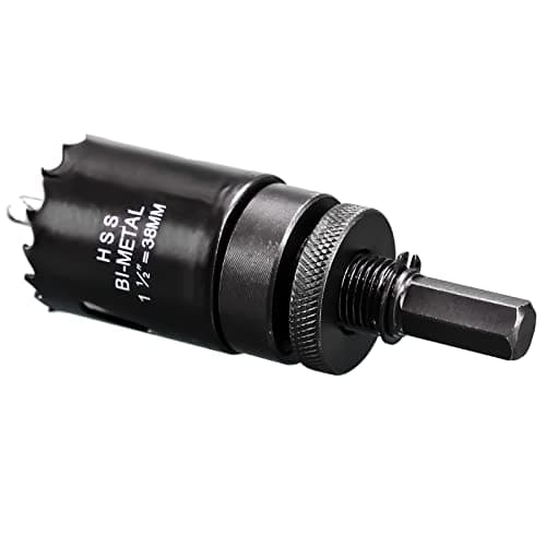 Image of 38mm HSS Hole Saw, M42 Bi-Metal Wood Hole Dill Bit 1.5" Diameter, Round drill Cutter for Pipe Vent, Plasterboard, Plastic and Copper