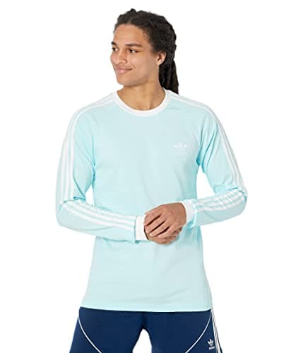 Image of adidas Originals 3-Stripes Long Sleeve Tee Almost Blue SM