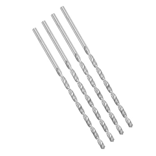 Image of ROWORKX 4Pcs 5mm x 160mm Extra Long HSS Twist Drill Bits - Straight Shank Spiral Drill Bits for Wood, Metal, Aluminium, Plastic