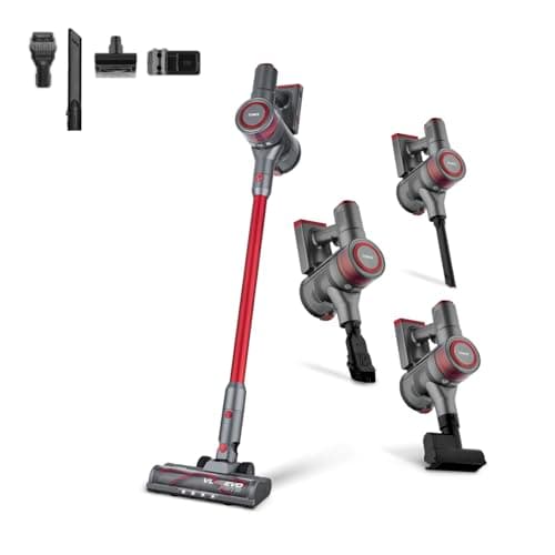 Image of Tower T513014 VL40 EVO PET Pro 3-in-1 Cordless Vacuum Cleaner with Cyclonic Suction, Turbo Pet and Upholstery Brush, Handheld Function, 1L Capacity, 22.2V, Red