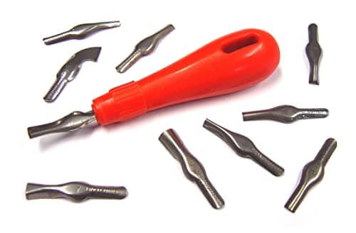 Image of Major Brushes Lino Cutters Pack of 10 with Handle