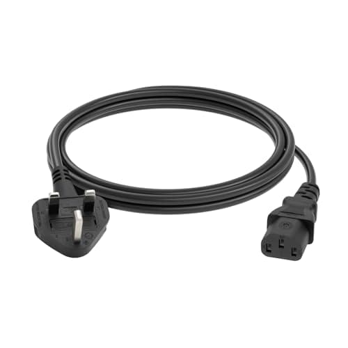 Image of FIRMERST 2 Metre UK PC Power Cable 3 pin IEC320 C13 to BS 1363,Black