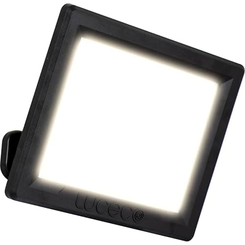 Image of Luceco Outdoor Security LED Floodlight for Driveways, Walkways and Gardens, Fit and Tilt Multi-Positioning, Exterior Lighting, Luceco Essence, Black, IP65 50W, 5250lm, 4000K, EFLD50B40