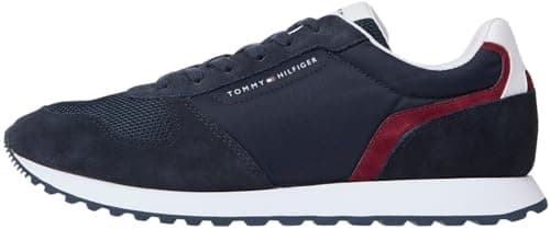 Image of Tommy Hilfiger Men’s New EVA Summer Nylon Pop Suede Runner Trainers, Blue (Desert Sky), 6.5