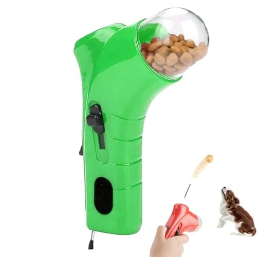 Image of Pet Snack Launcher Pet Food Dispenser Treat Dispensing Dog Toy Food Dispenser Indoor Cat Handheld Interactive Dog Toys Snack Slinger Guns Shooter for Dogs Cats Exercise Training (Green)