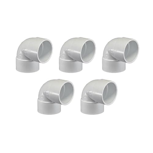 Image of HULTHOR 40mm Solvent Weld Elbow, 90 Degree Waste Pipe Bend, Plastic Solvent Weld Fitting for 40mm Waste Pipe, Black/White (White – 5 Pack)