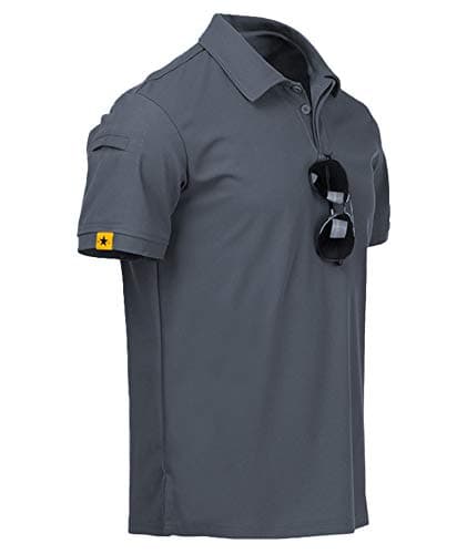 Image of JACKETOWN Men Polo Shirt Short Sleeve Breathable Tennis Shirt Summer Tshirts Men Button Front Polo Shirts for Men Adult Casual Sport Shirt Basic Regular-Fit Golf Shirt
