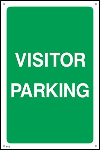 Image of Visitor Parking - 400mm x 600mm - 1.2mm Rigid Plastic Drilled Sign (P13)