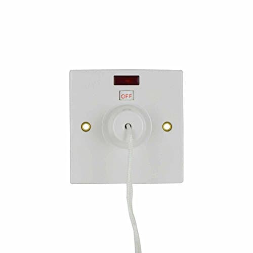 Image of STATUS Ceiling Switch | White 45A 2 Way Pull Cord Light Switch Bathroom | S45ACSB3