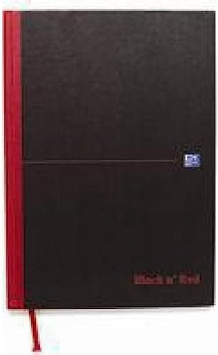 Image of Oxford Black n Red Book Casebound 90gsm Plain 192 Pages A4 Ref H64068 [Pack of 5], Black/Red