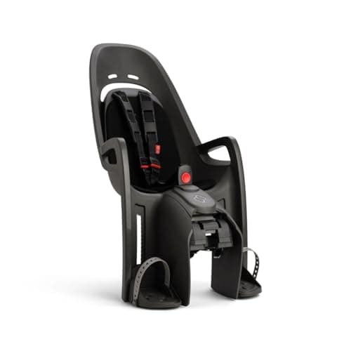 Image of Hamax Zenith Kids Mounted Childs Bike Bicycle Seat with Carrier Adapter Grey with Black Padding
