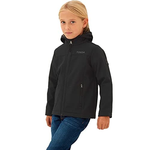 Image of TOG24 Koroma Kids Softshell Hooded Jacket, Lightweight, Breathable, Windproof and Water Resistant, Fleece Lining For Warmth, Ideal for School and General Use