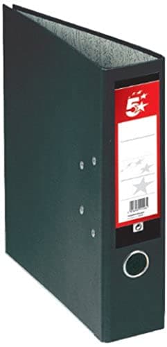 Image of 5 Star Files A4 Folders Lever Arch Files (10 Pack) Black 70mm Spine Replaceable Labels Durable Polypropylene Covered Board