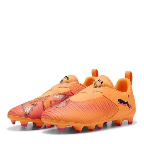 Image of PUMA Kids Future 8 Academy Laceless Childrens Firm Ground Orange/Black 2 UK Child