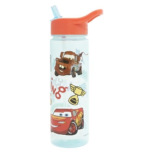 Image of Disney Cars 600ml Kids Water Bottles with Straw by Polar Gear - Back to School Supplies for Boys - Lightning Mcqueen Gifts - Official Pixar Cars Merchandise