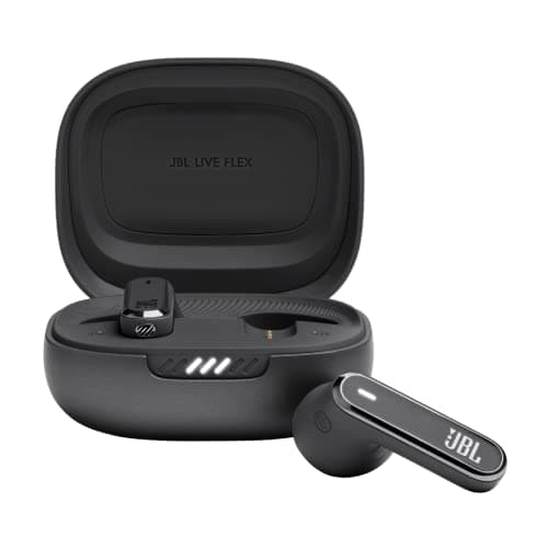Image of JBL Live Flex In-Ear Bluetooth Earphones, Water-Resistant and Noise-Cancelling Headphones with 40-Hour Battery Life, Black